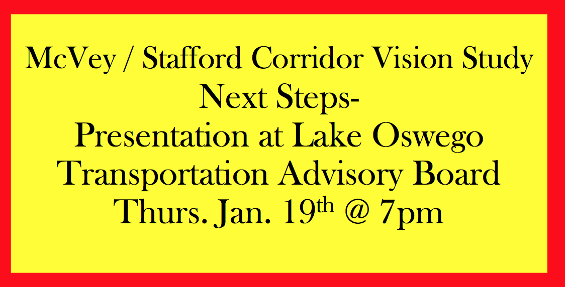 McVey / Stafford Corridor Study Next Steps Presentation @ City Hall - Council Chambers